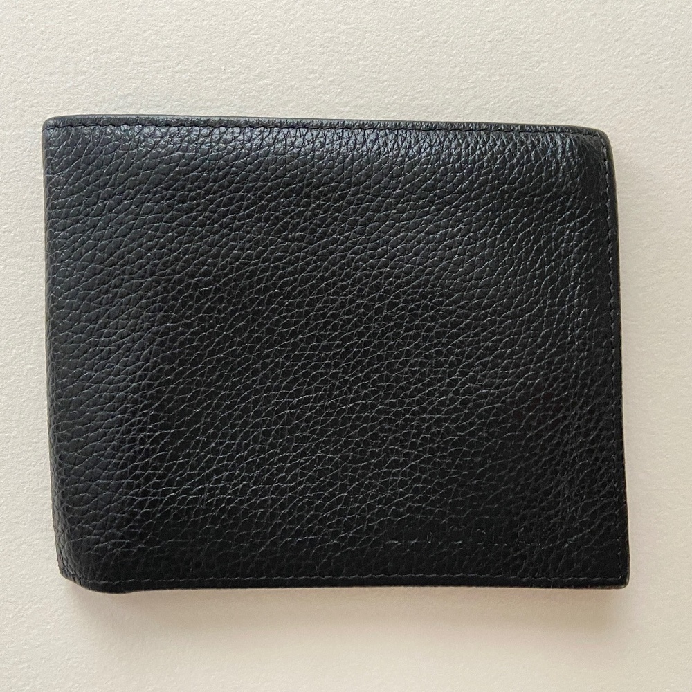 Men's Longchamp Le Foulonne bifold black leather wallet